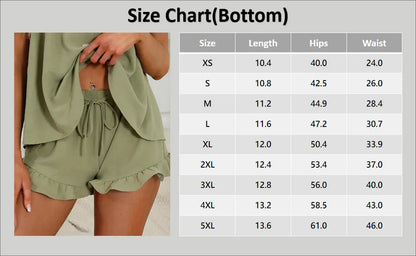 Womens Soft Tank Top and Shorts Sleepwear Set