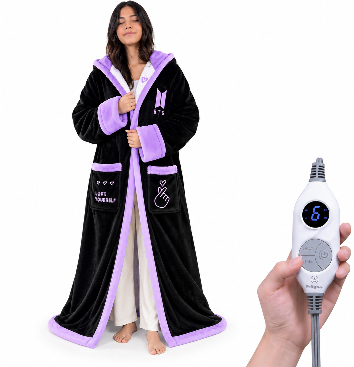 Christmas Limited Edition🔥Wearable Heated Blanket with Foot Pocket Sherpa🔥Overheat Protection & Auto Shut-Off