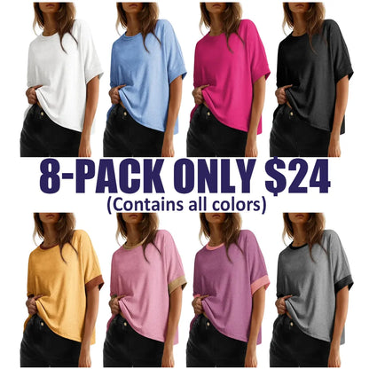 2026 New Women's Loose Fit Plus Size Basic T-Shirt