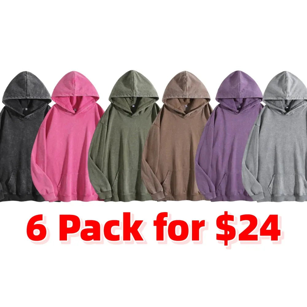 Women's Oversized Acid Wash Cotton Hoodie