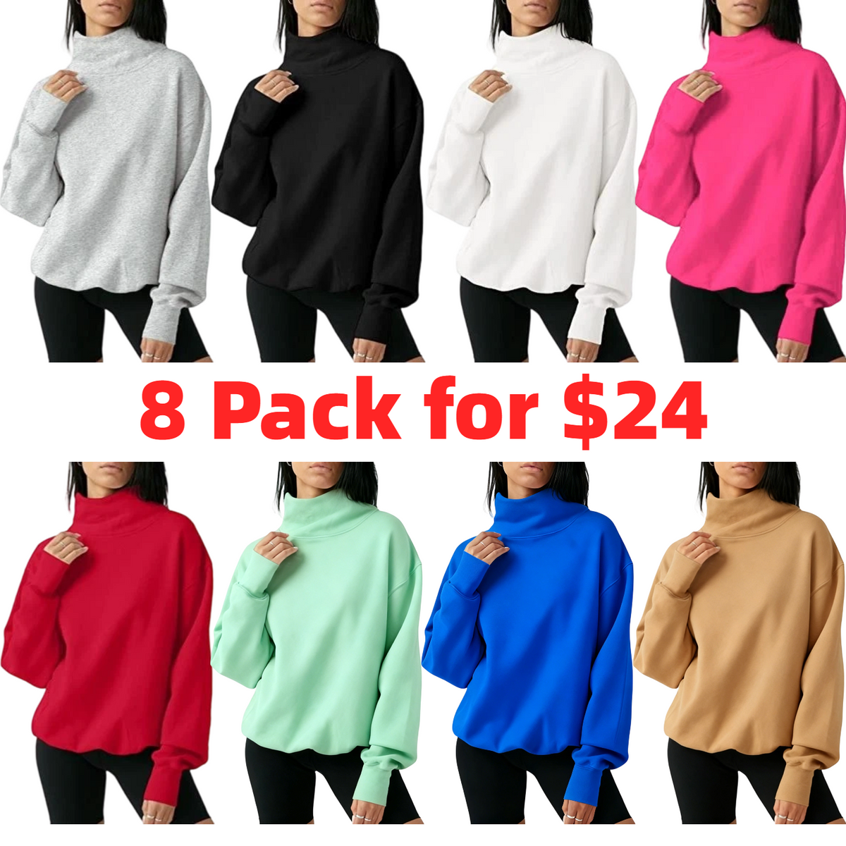 Women's Oversized Turtleneck Sweatshirt