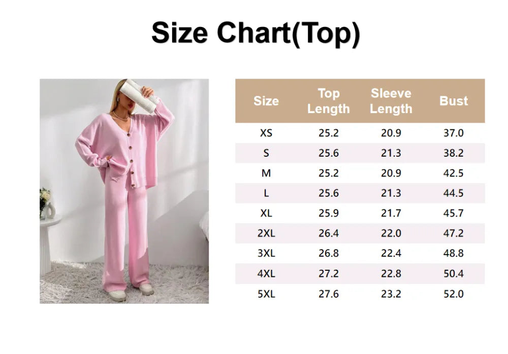 Women’s Knit Cardigan & Wide-Leg Pants Set