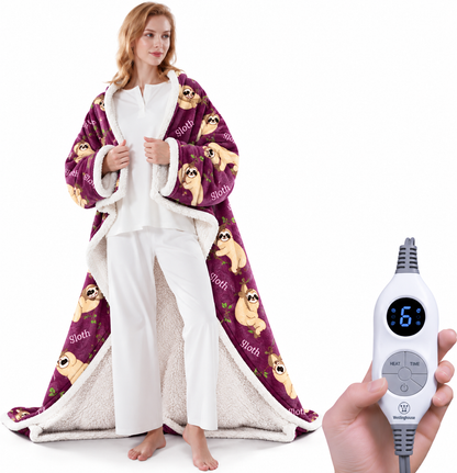 Christmas Limited Edition🔥Wearable Heated Blanket with Foot Pocket Sherpa🔥Overheat Protection & Auto Shut-Off